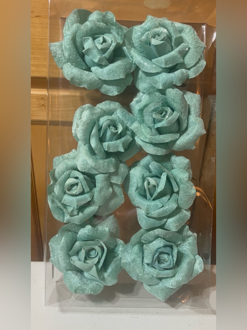 Valerie Parr Hill Frosted Rose Clips Set Seaglass Seafoam Green